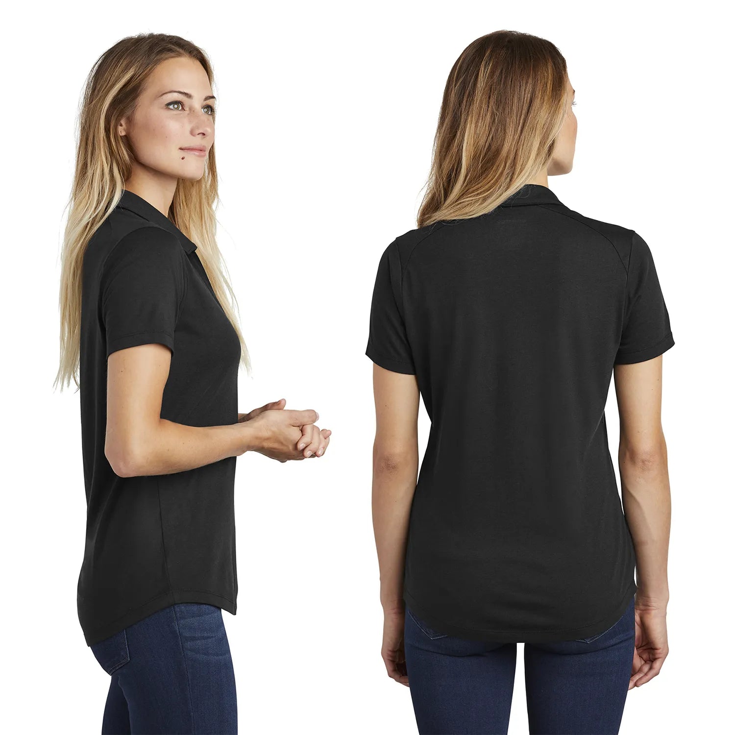 Sport-Tek Women's PosiCharge Tri-Blend Wicking Embroidered Polo - Dark Grey Heather (PMS COOL GRAY 11C)