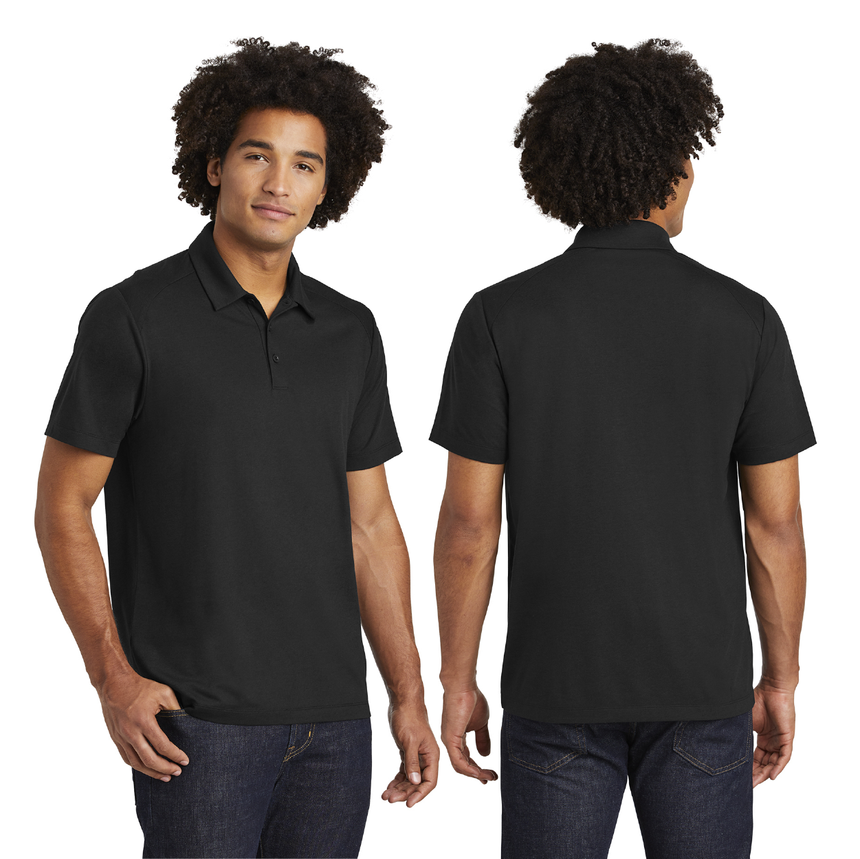 Sport-Tek PosiCharge Tri-Blend Wicking Embroidered Polo - Dark Grey Heather (PMS COOL GRAY 11C)