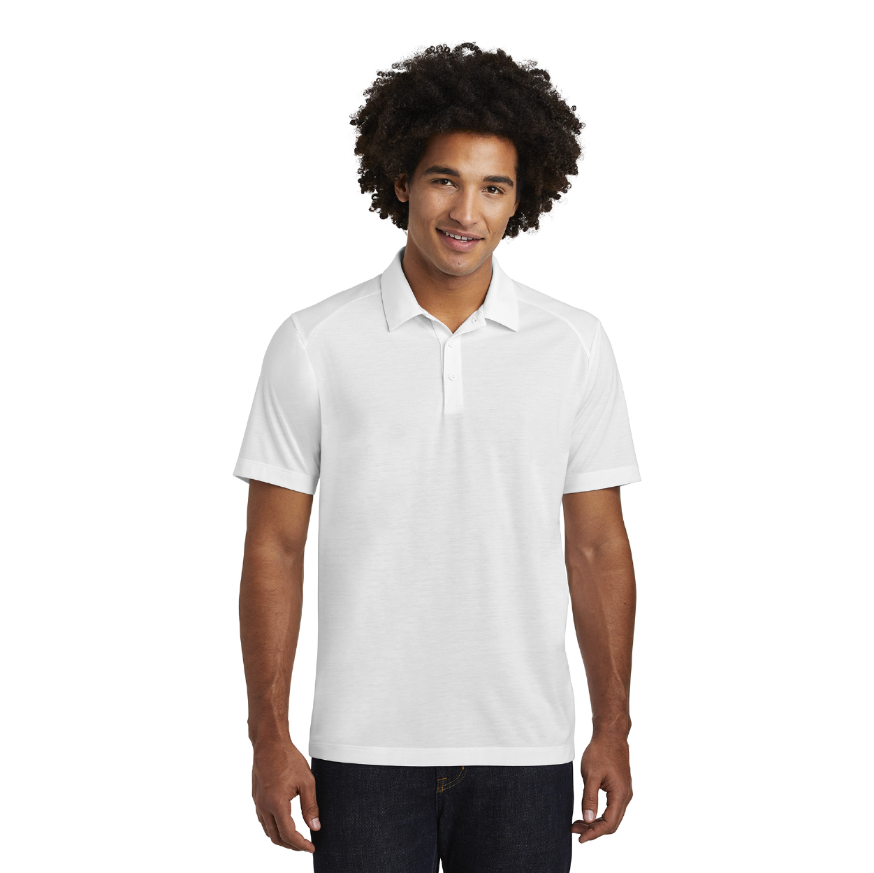 Sport-Tek PosiCharge Tri-Blend Wicking Embroidered Polo - Pond Blue Heather (PMS 7689C)