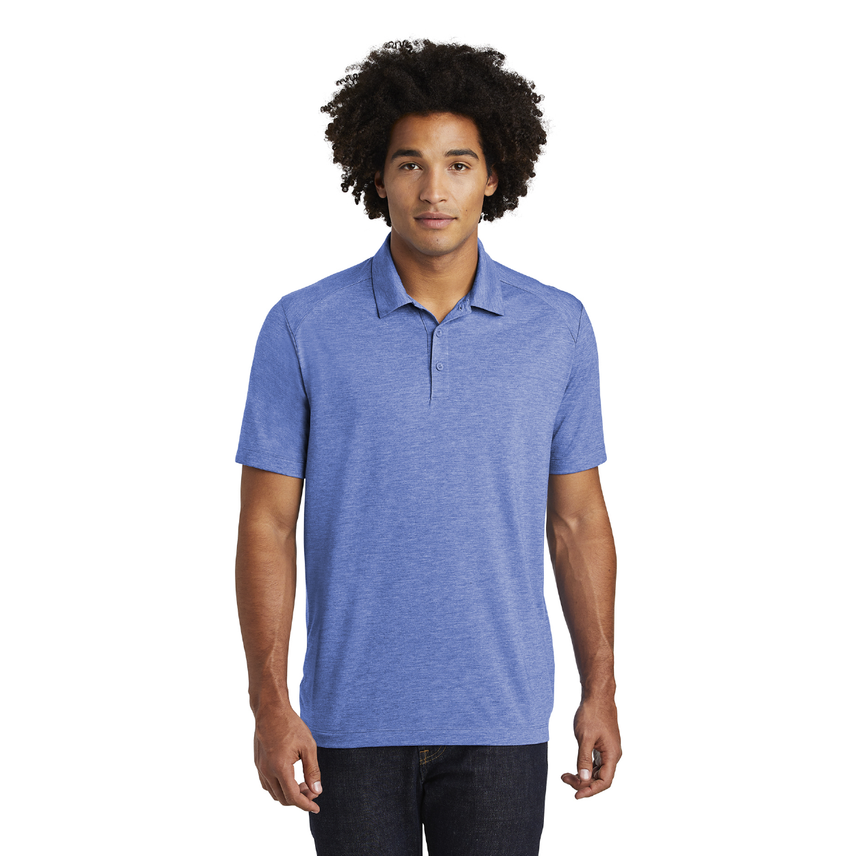 Sport-Tek PosiCharge Tri-Blend Wicking Embroidered Polo - White Triad Solid