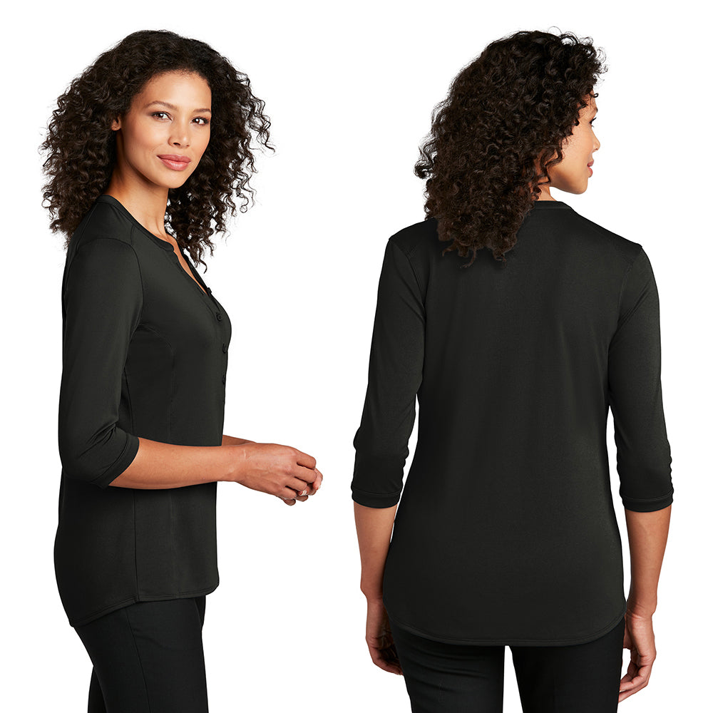 Port Authority Women's UV Choice Pique Henley Embroidered