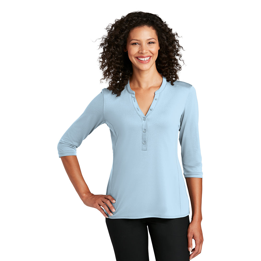 Port Authority Women's UV Choice Pique Henley Embroidered