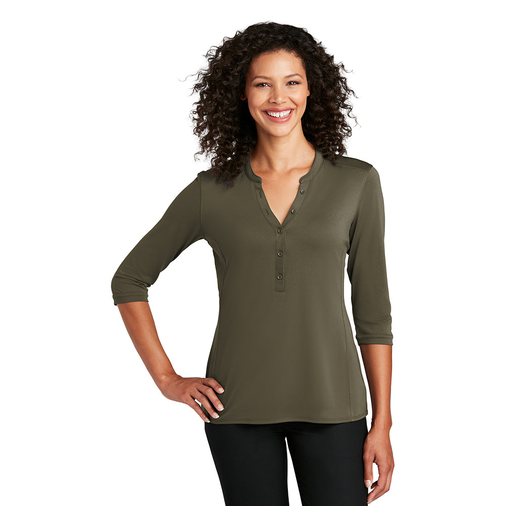 Port Authority Women's UV Choice Pique Henley Embroidered