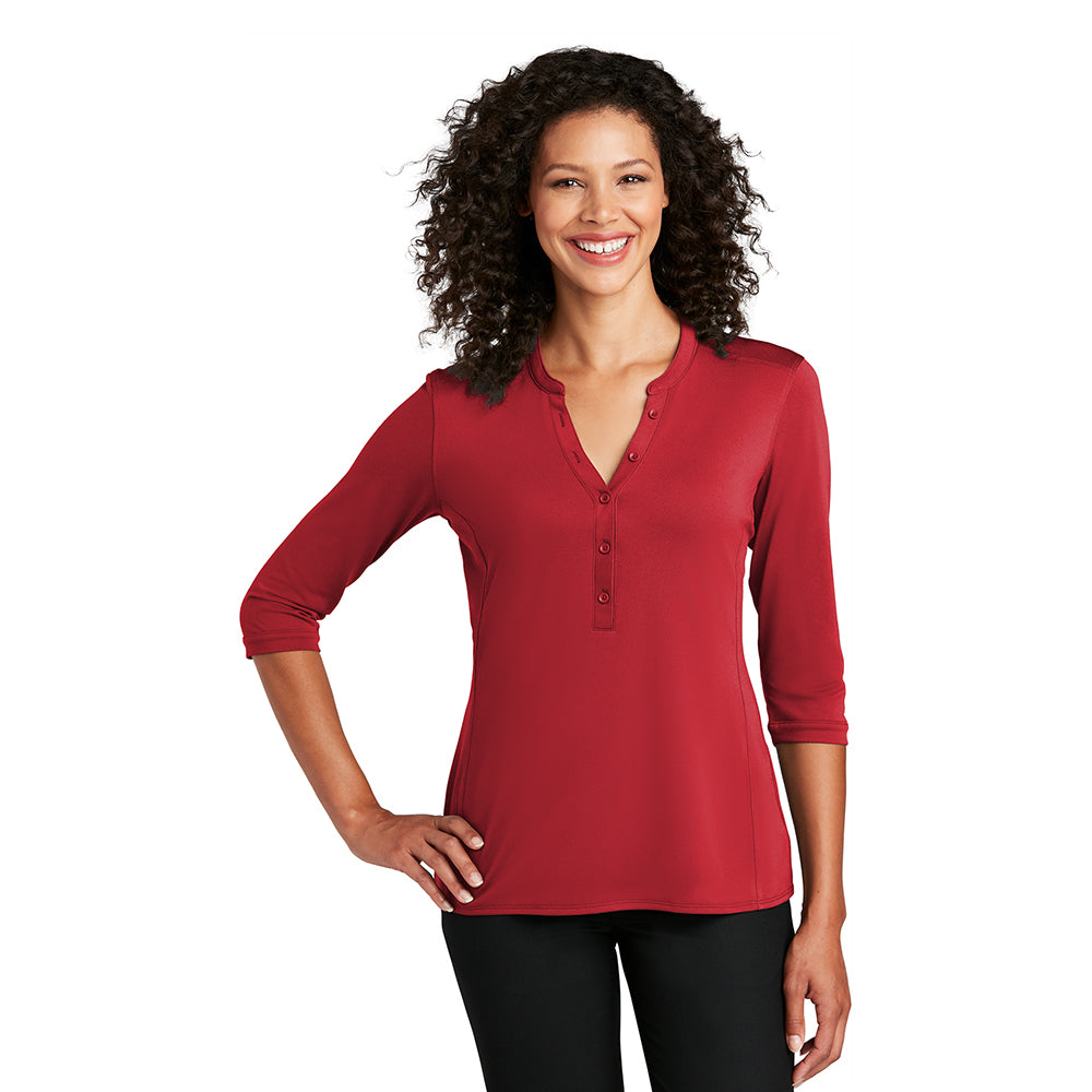 Port Authority Women's UV Choice Pique Henley Embroidered