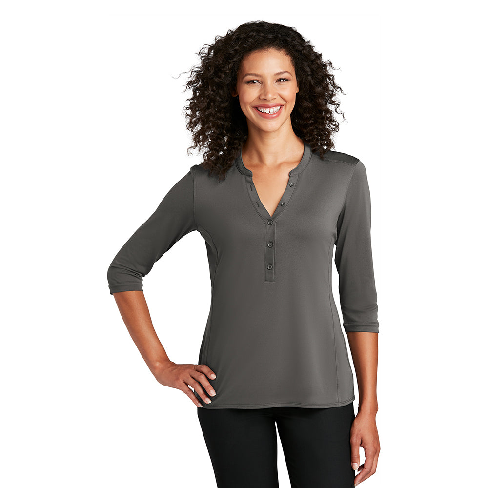 Port Authority Women's UV Choice Pique Henley Embroidered