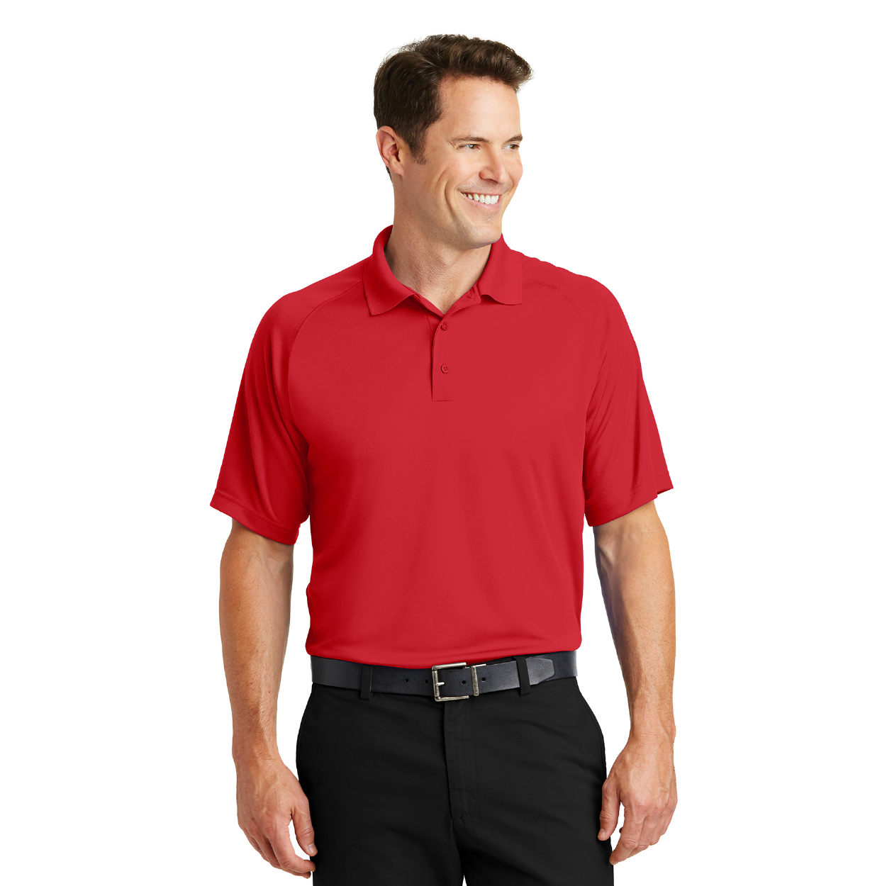 Sport-Tek Dry Zone Raglan Embroidered Polo - Maroon Red