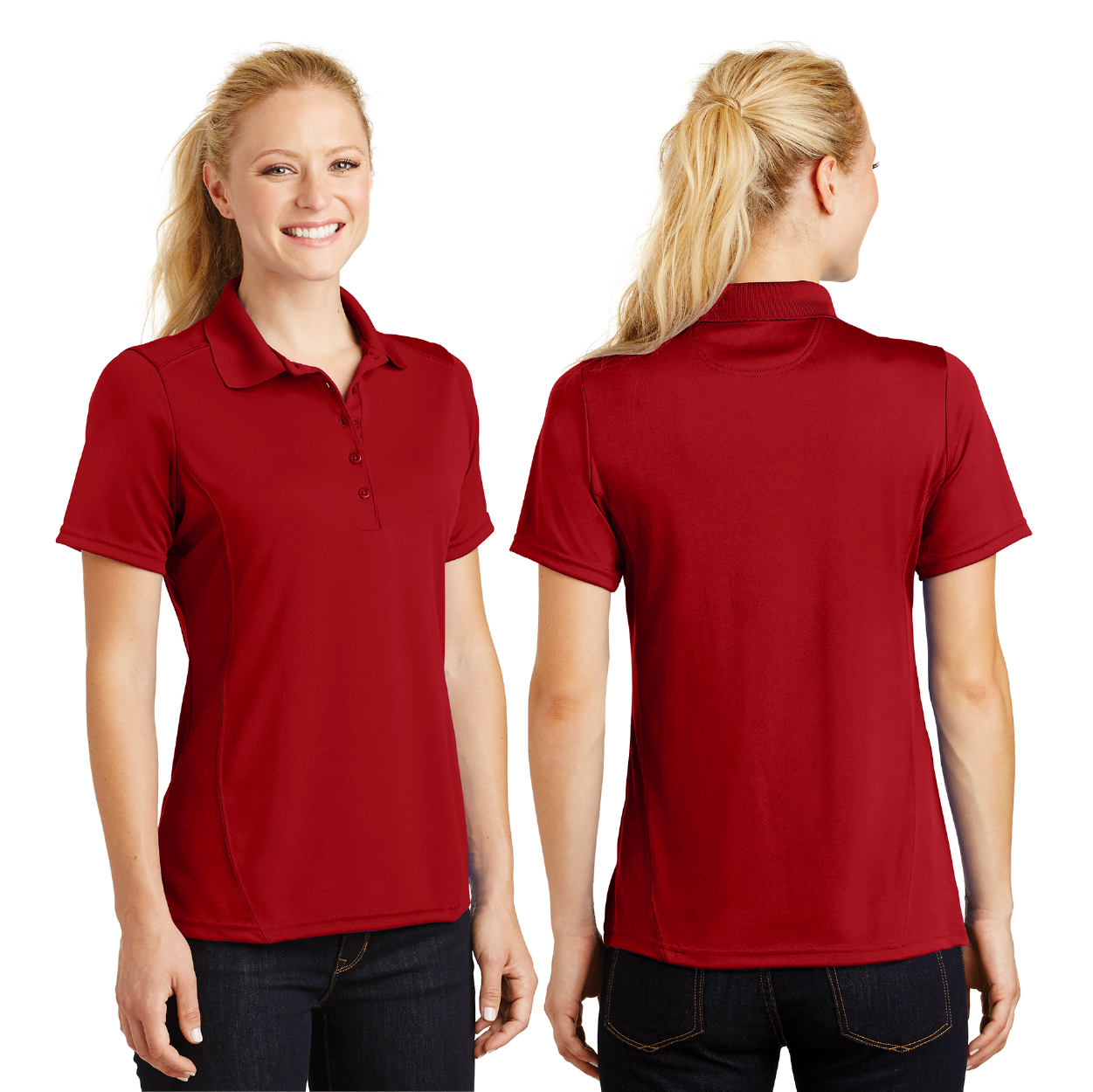 Sport-Tek Women's Dry Zone Raglan Accent Embroidered Polo - Forest Green