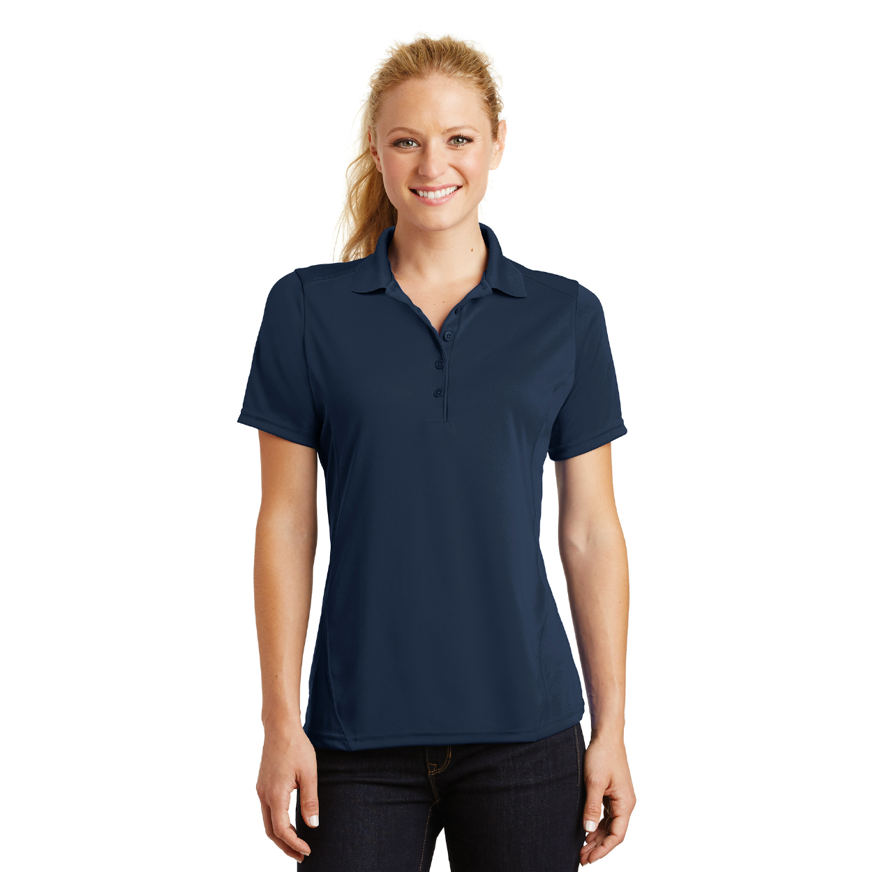 Sport-Tek Women's Dry Zone Raglan Accent Embroidered Polo - True Navy Blue