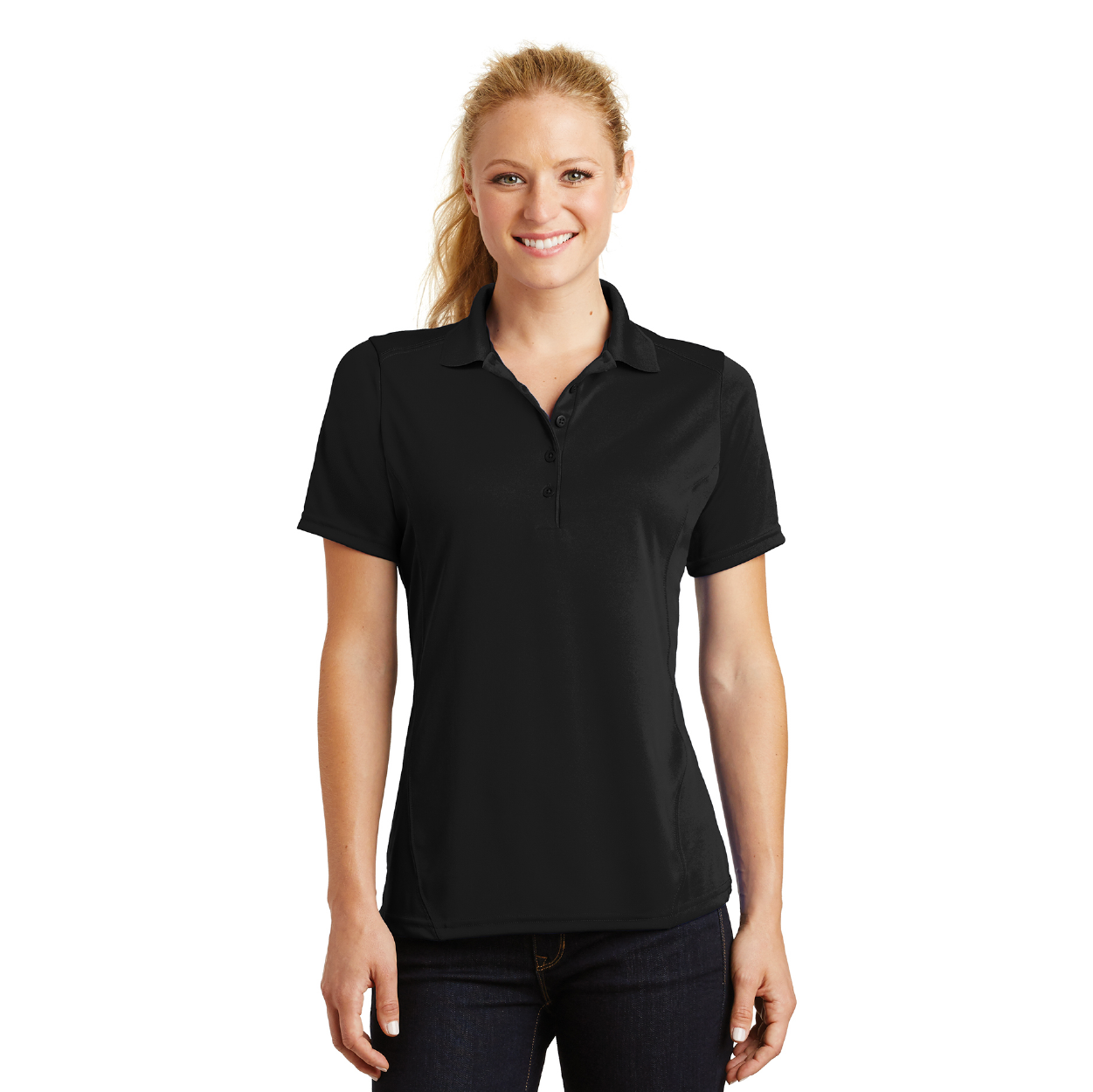 Sport-Tek Women's Dry Zone Raglan Accent Embroidered Polo - White