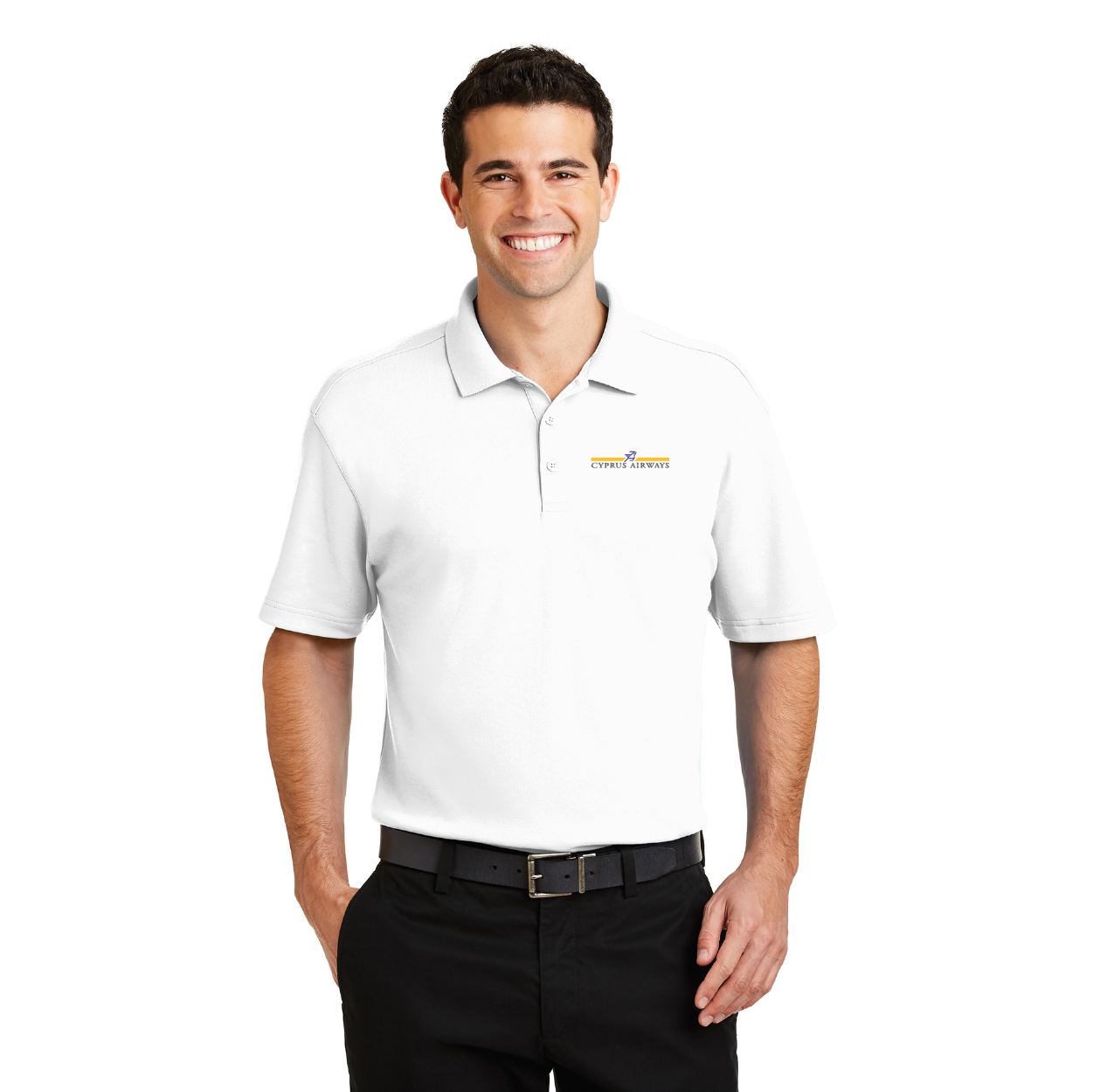 Port Authority Silk Touch Interlock Performance Embroidered Polo - Black