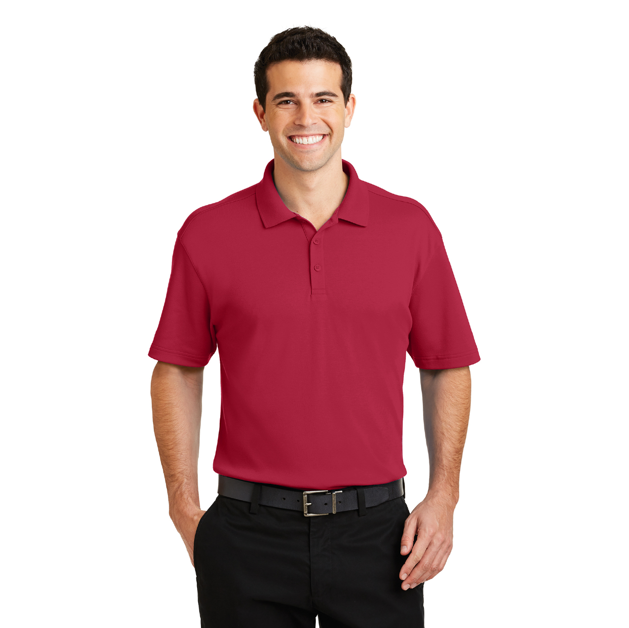 Port Authority Silk Touch Interlock Performance Embroidered Polo - White