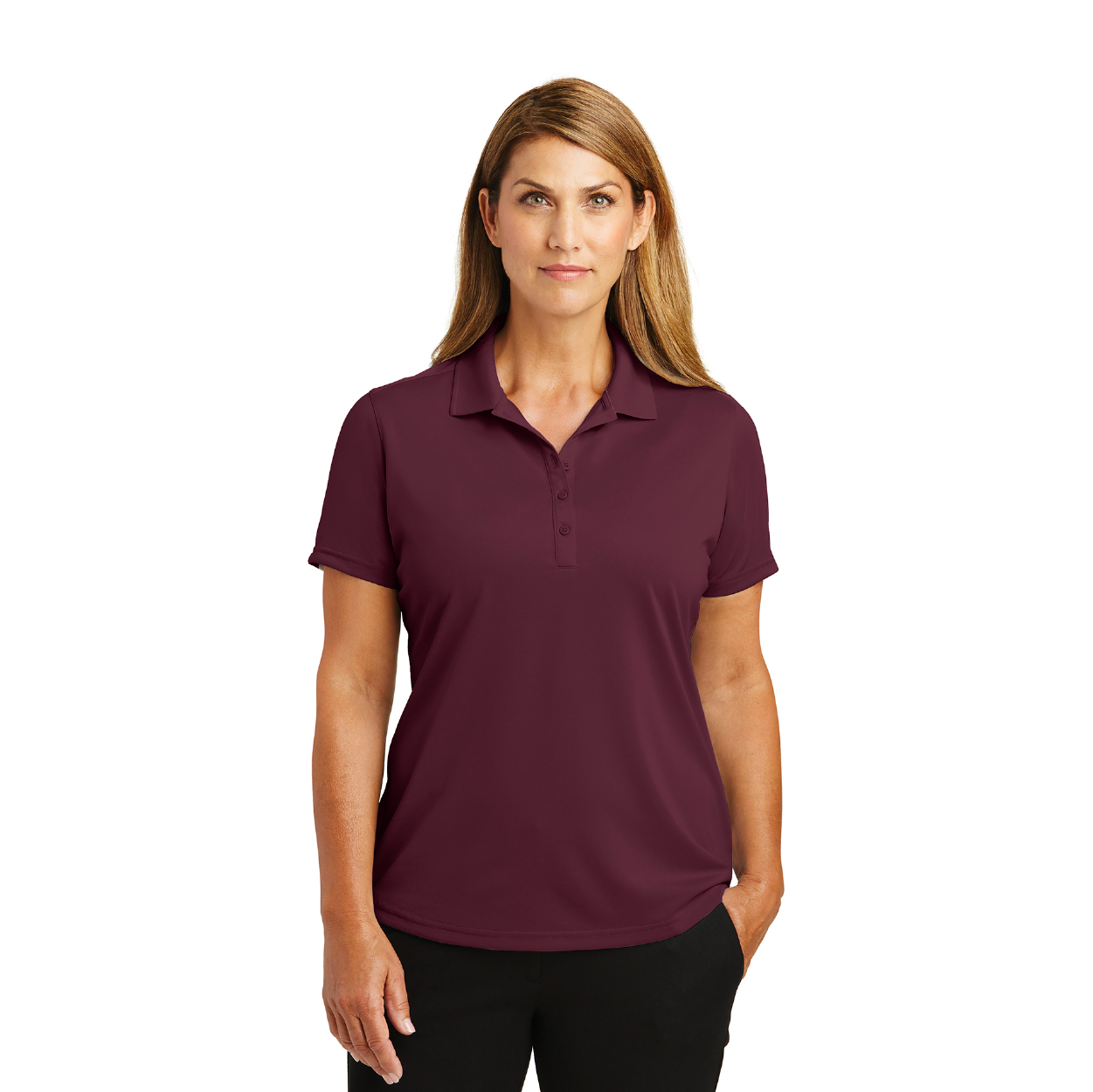 CornerStone Women's Select Lightweight Snag-Proof Embroidered Polo - Maroon Red