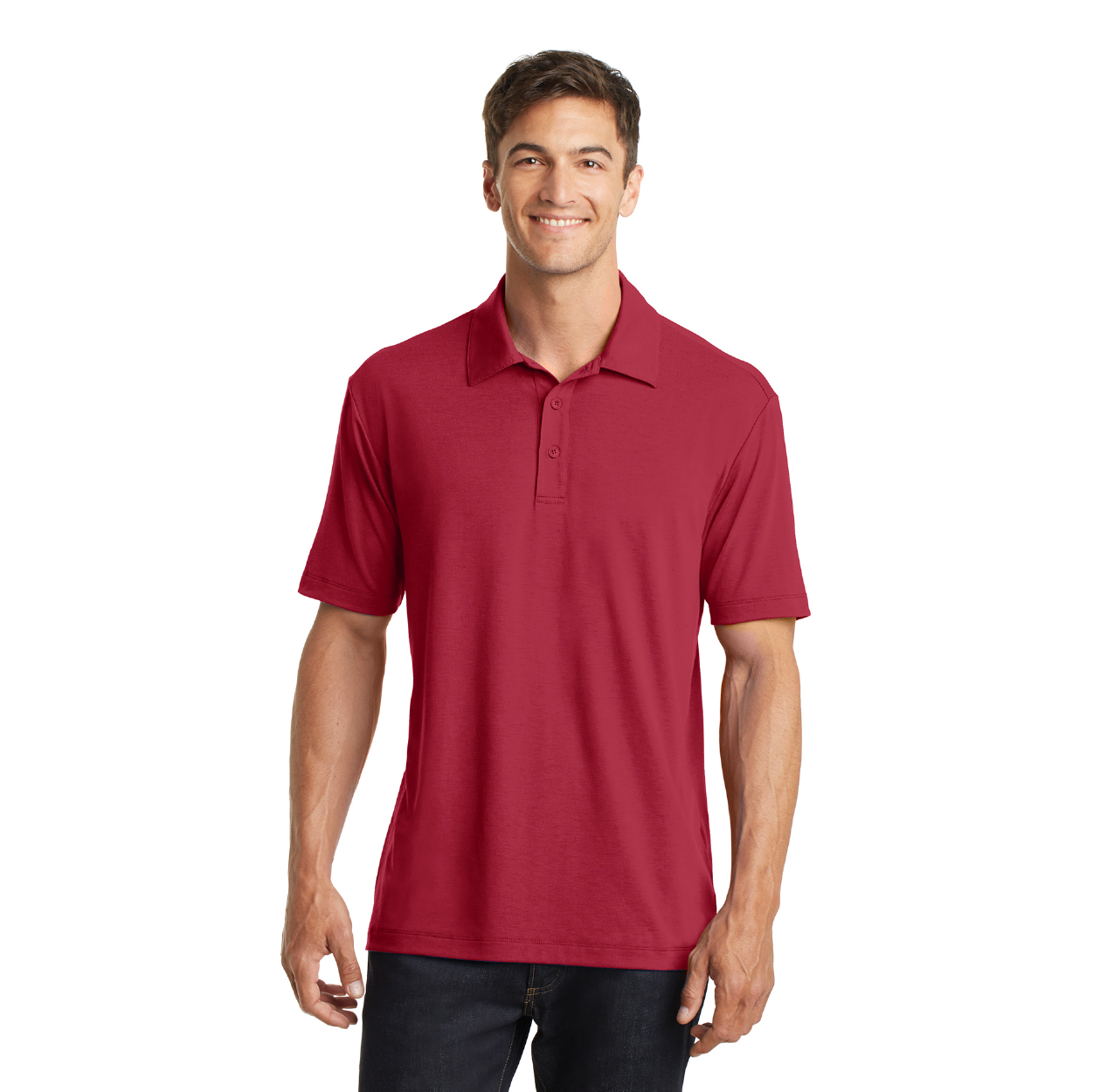 Port Authority Cotton Touch Performance Embroidered Polo - Grey Smoke