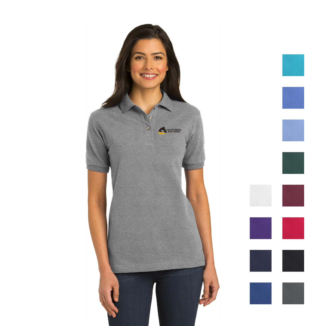 Port Authority Women's Heavyweight Cotton Pique Embroidered Polo - Black