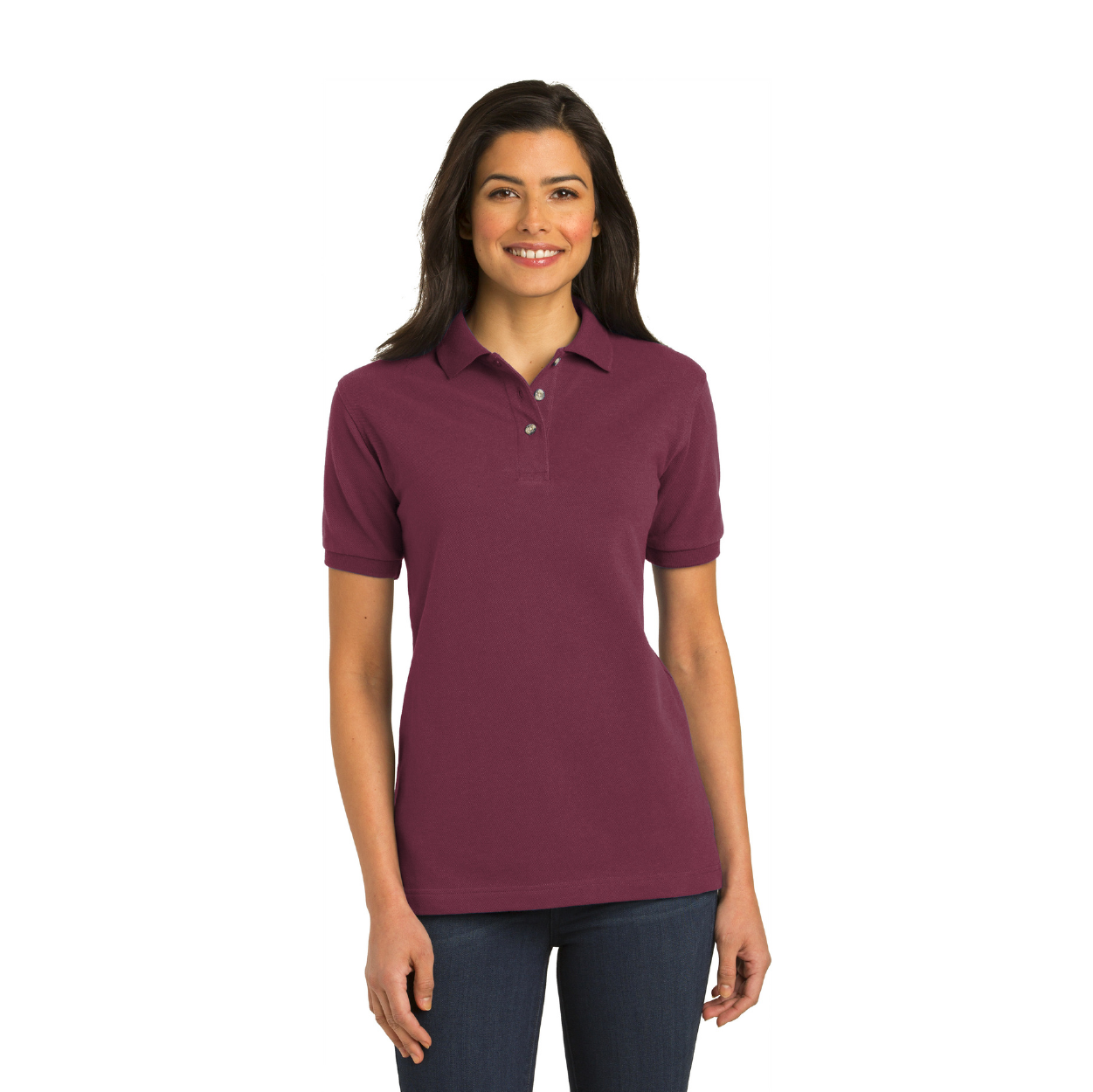 Port Authority Women's Heavyweight Cotton Pique Embroidered Polo - White