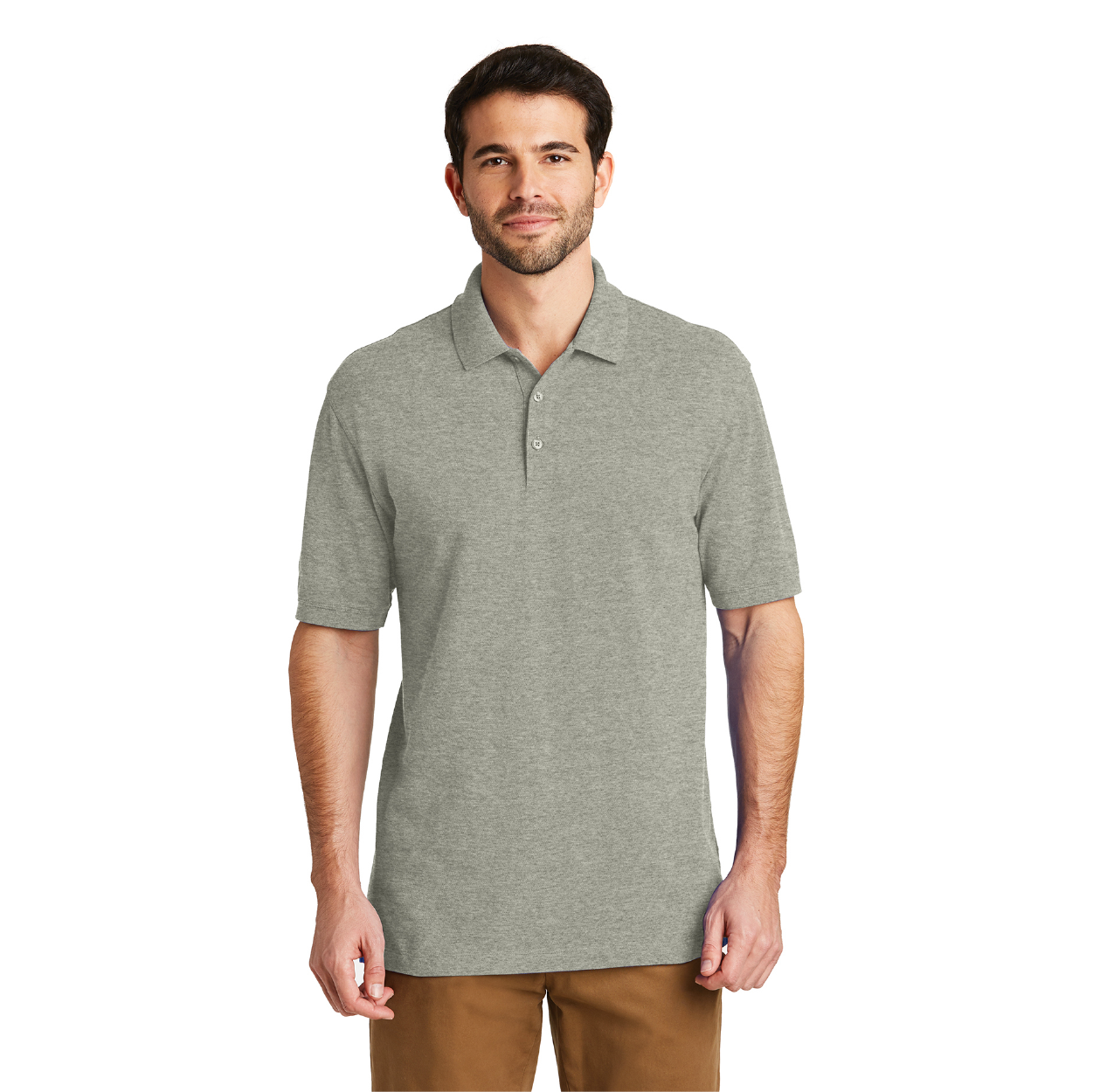 Port Authority EZCotton Embroidered Polo - Oxford Heather Grey COOL GRAY 11C )