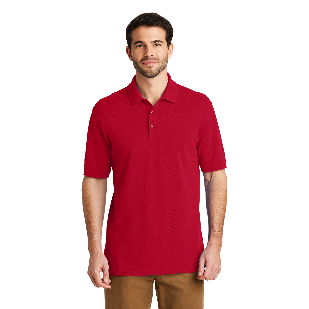 Port Authority EZCotton Embroidered Polo - White