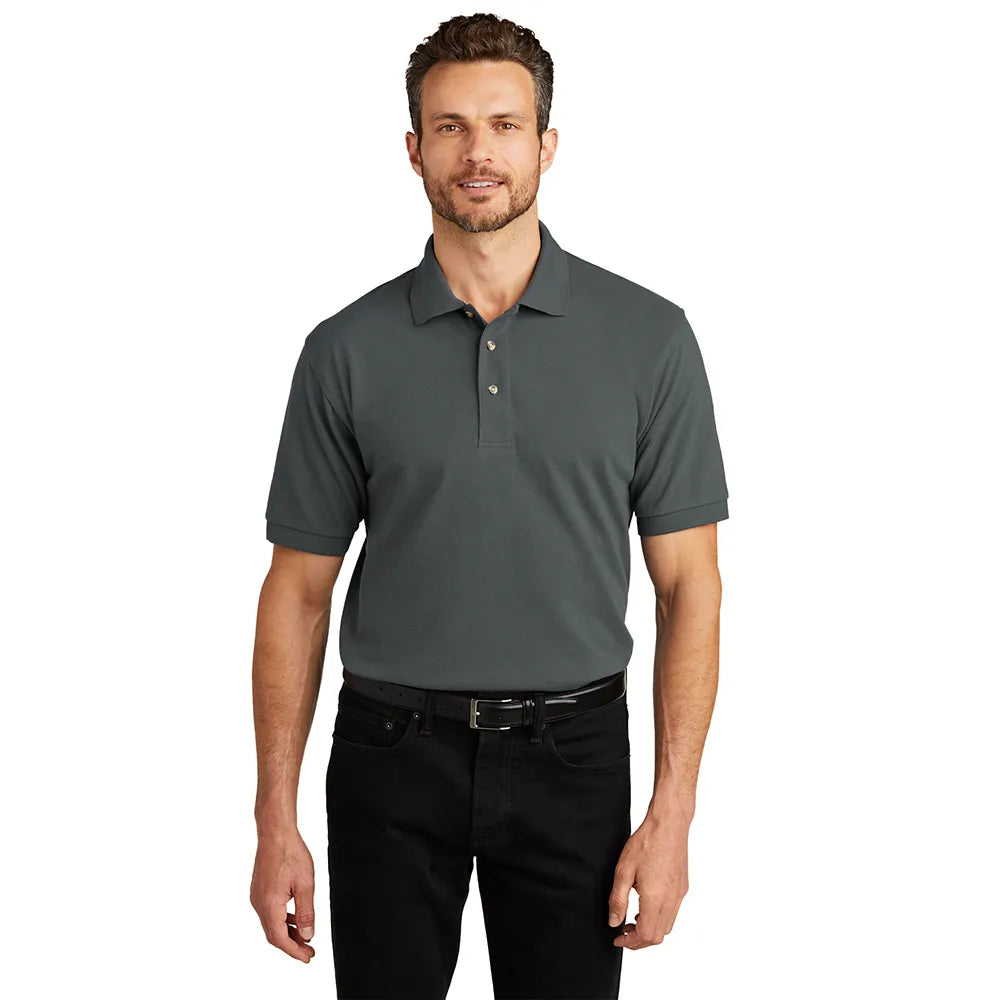 Port Authority Heavyweight Cotton Pique Embroidered Polo - White