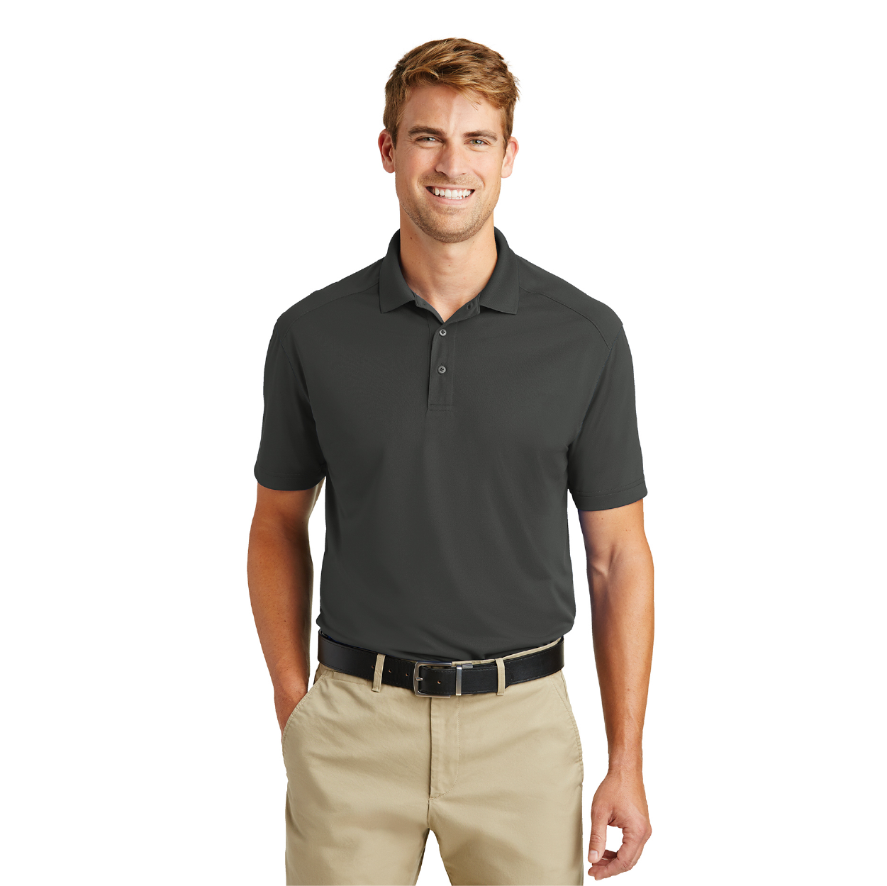 CornerStone Select Lightweight Snag-Proof Embroidered Polo - Charcoal Grey