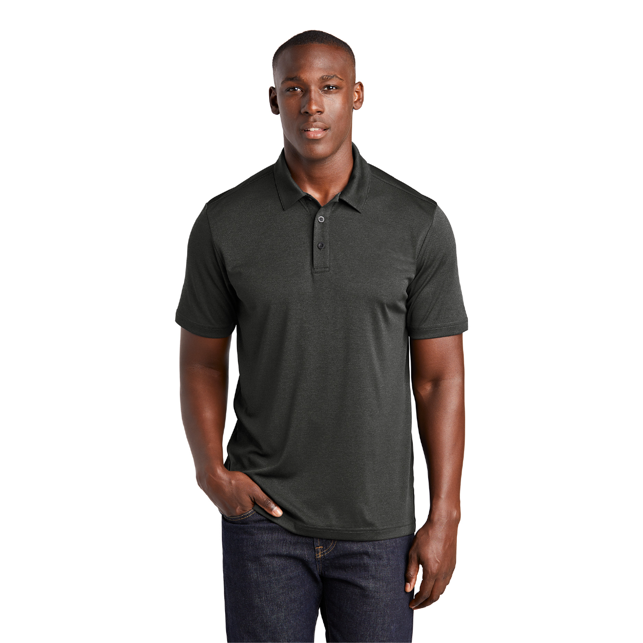 Sport-Tek Endeavor Embroidered Polo - Deep Navy Blue Heather