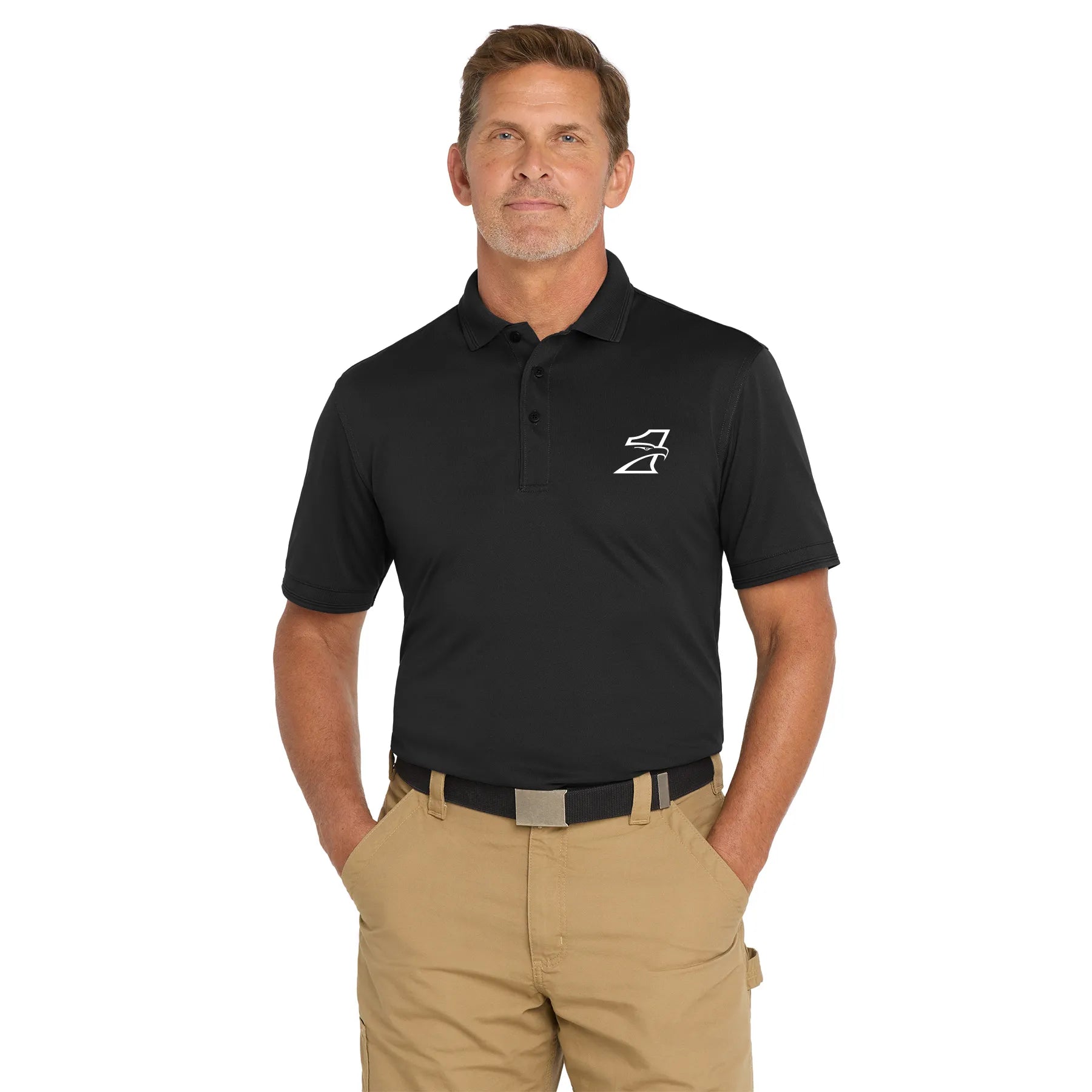 CornerStone Industrial Snag-Proof Pique Embroidered Polo - Black