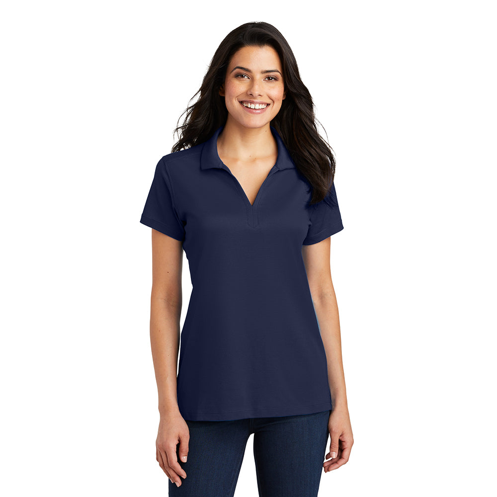 Port Authority Women's Rapid Dry Mesh Embroidered Polo - Grey Smoke