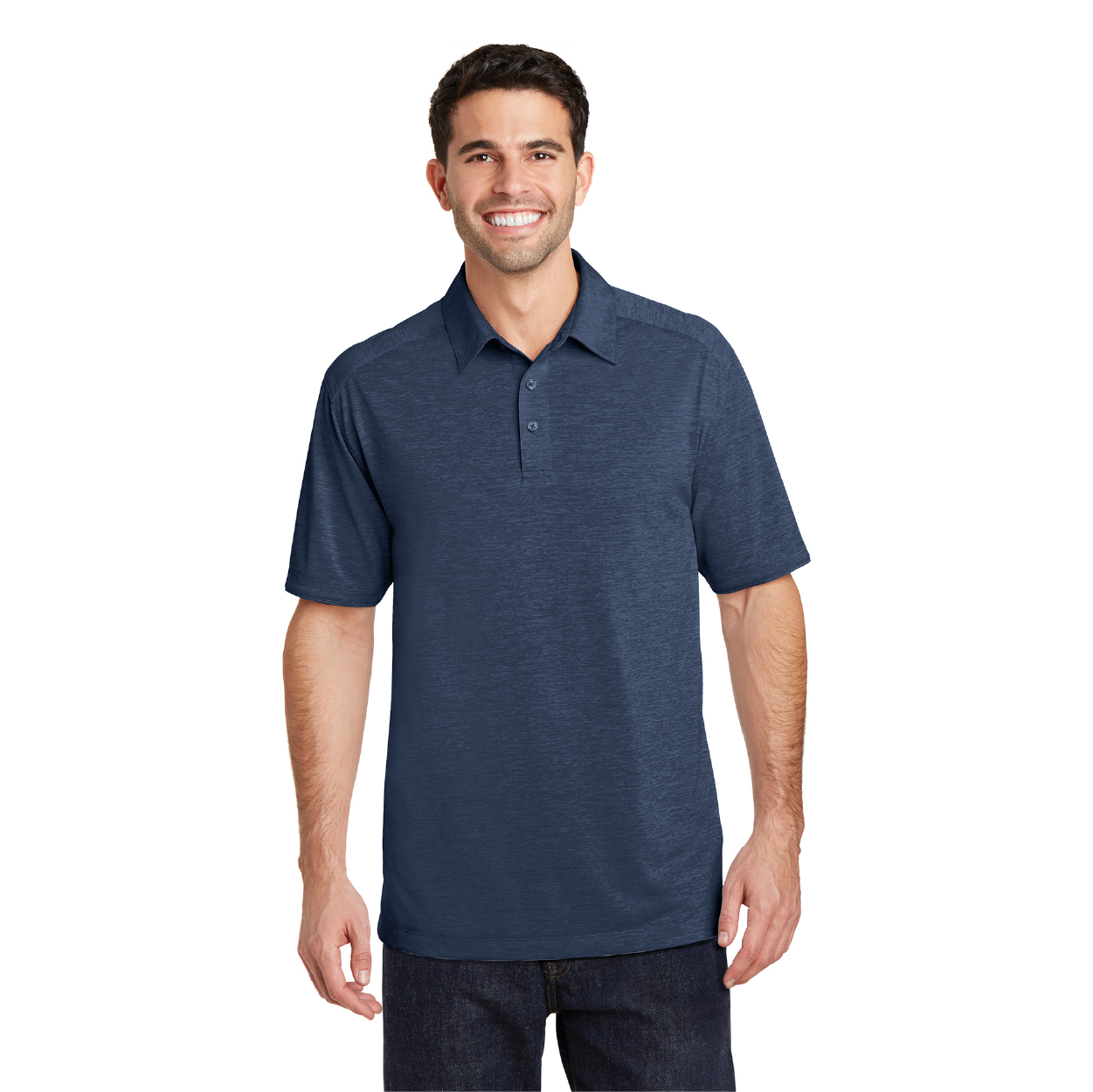 Port Authority Digi Heather Performance Embroidered Polo - True Royal Blue