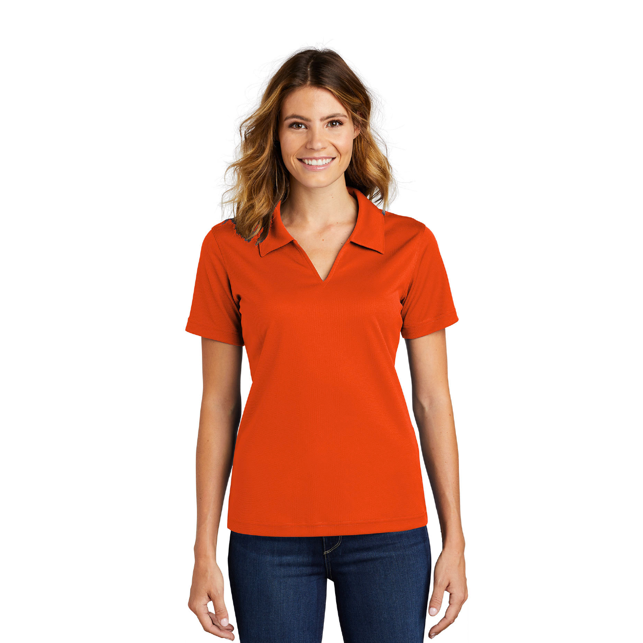 Sport-Tek Women's Dri-Mesh V-Neck Embroidered Polo - Royal Blue