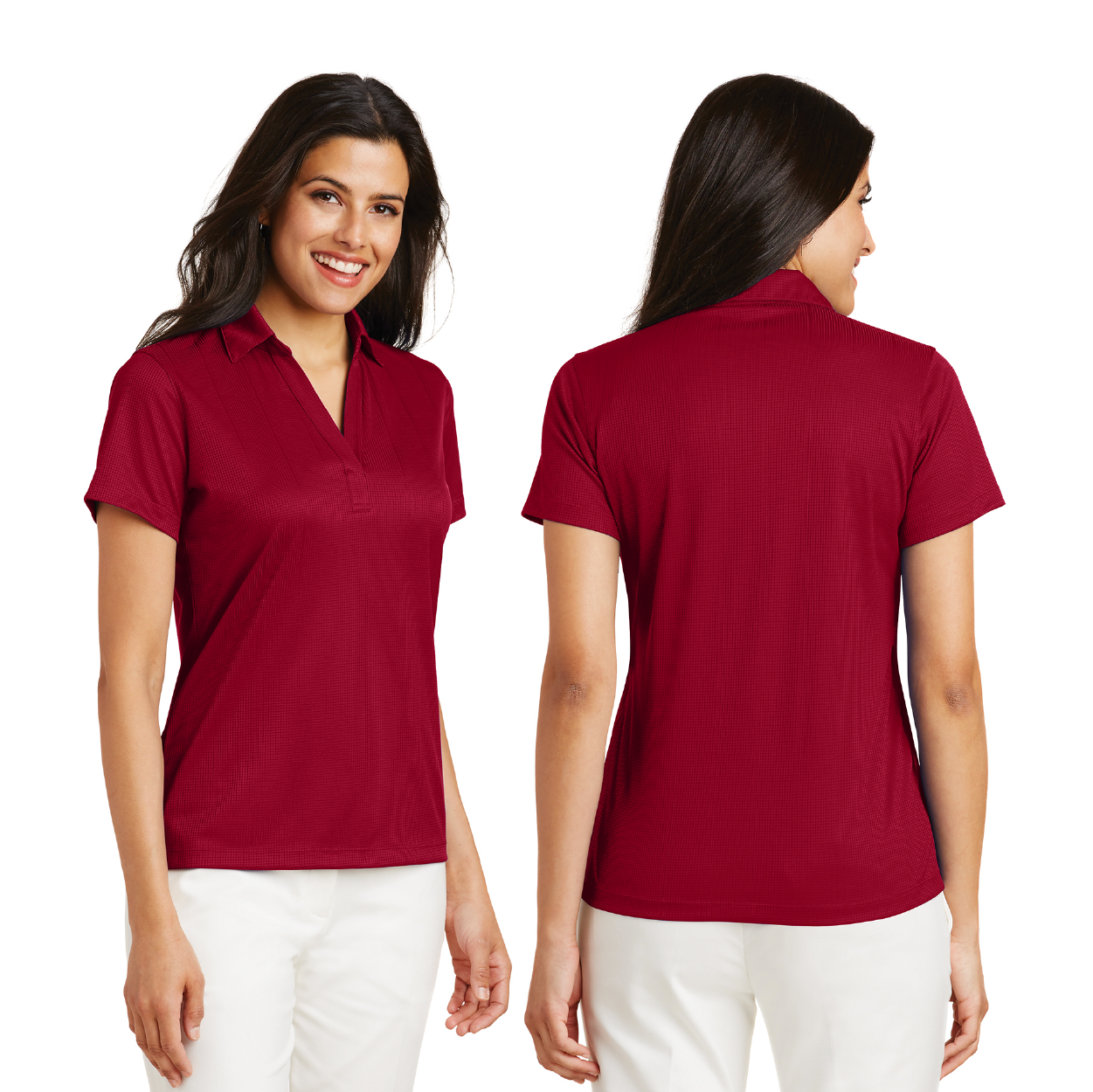 Port Authority Women's Performance Fine Jacquard Embroidered Polo - Black