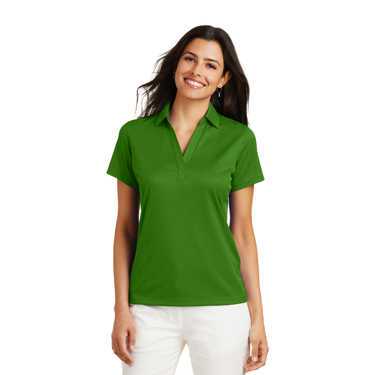 Port Authority Women's Performance Fine Jacquard Embroidered Polo - Grey Smoke