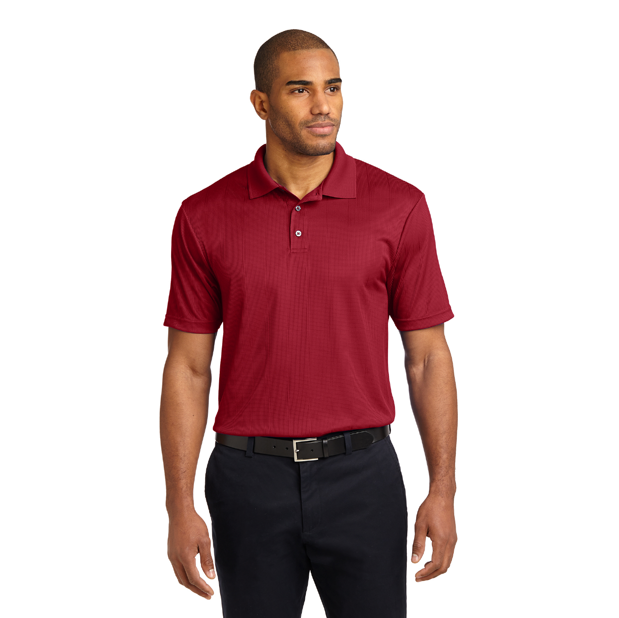 Port Authority Performance Fine Jacquard Embroidered Polo - True Navy Blue