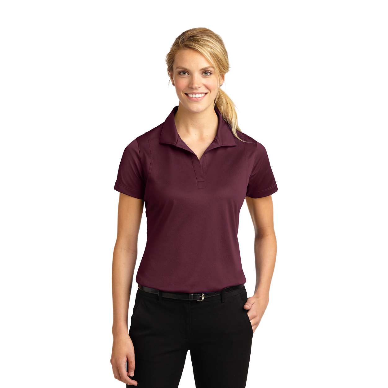 Sport-Tek Women's Micropique Sport-Wick Embroidered Polo - Deep Orange