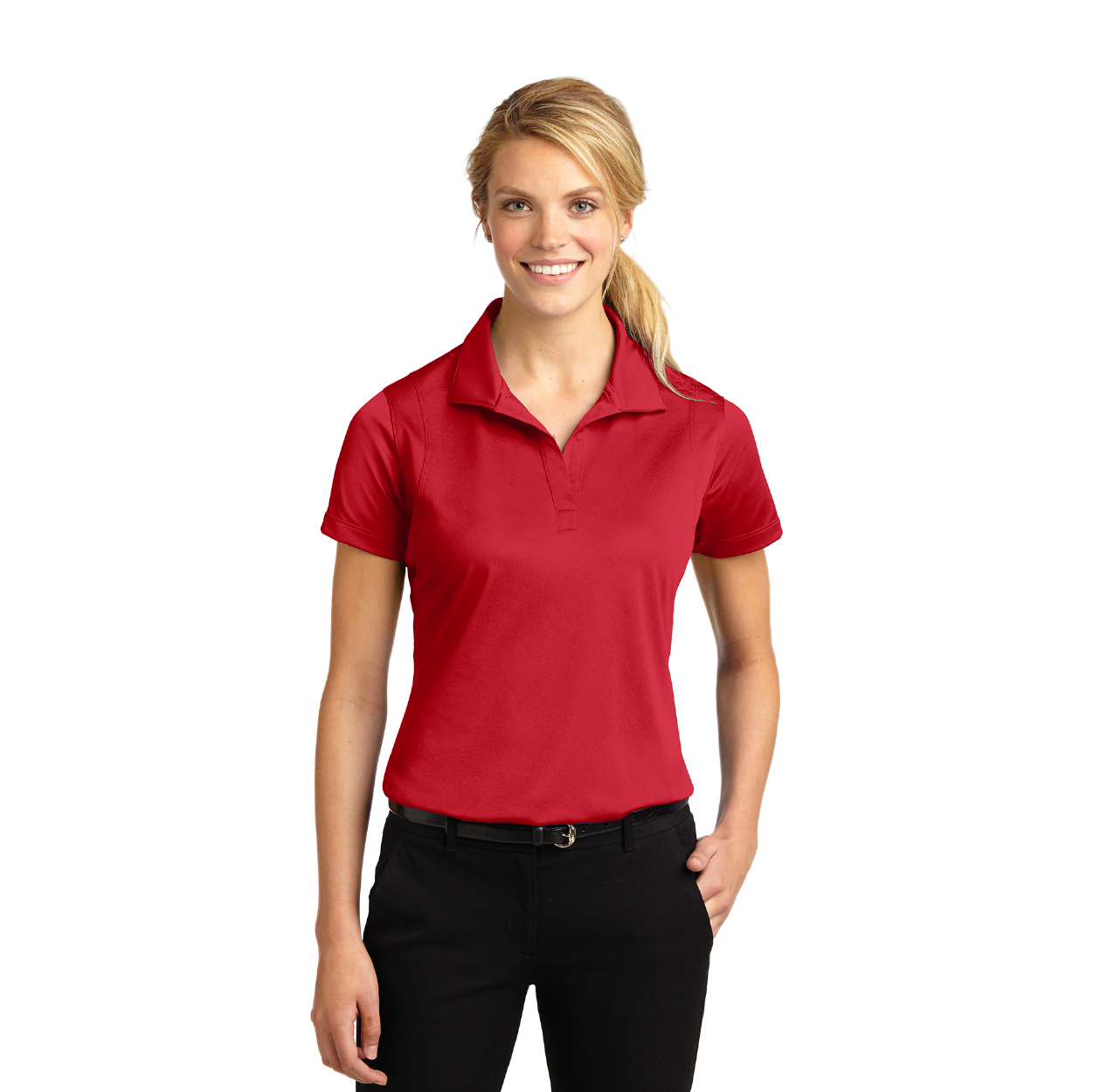 Sport-Tek Women's Micropique Sport-Wick Embroidered Polo - Deep Red