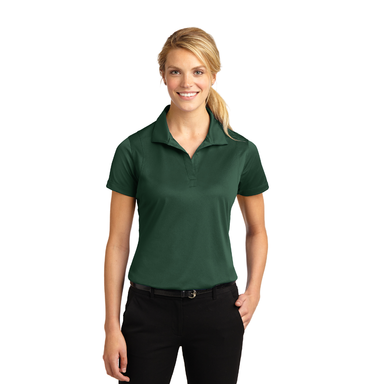 Sport-Tek Women's Micropique Sport-Wick Embroidered Polo - Lime Shock Green