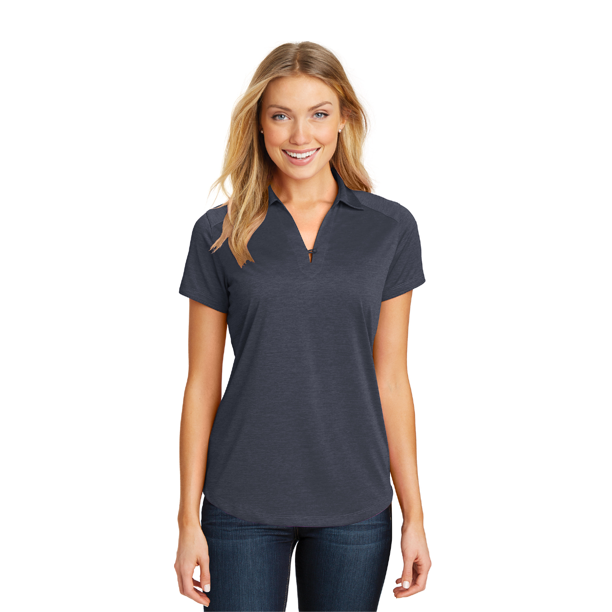 Port Authority Women's Digi Heather Performance Embroidered Polo - Light Grey