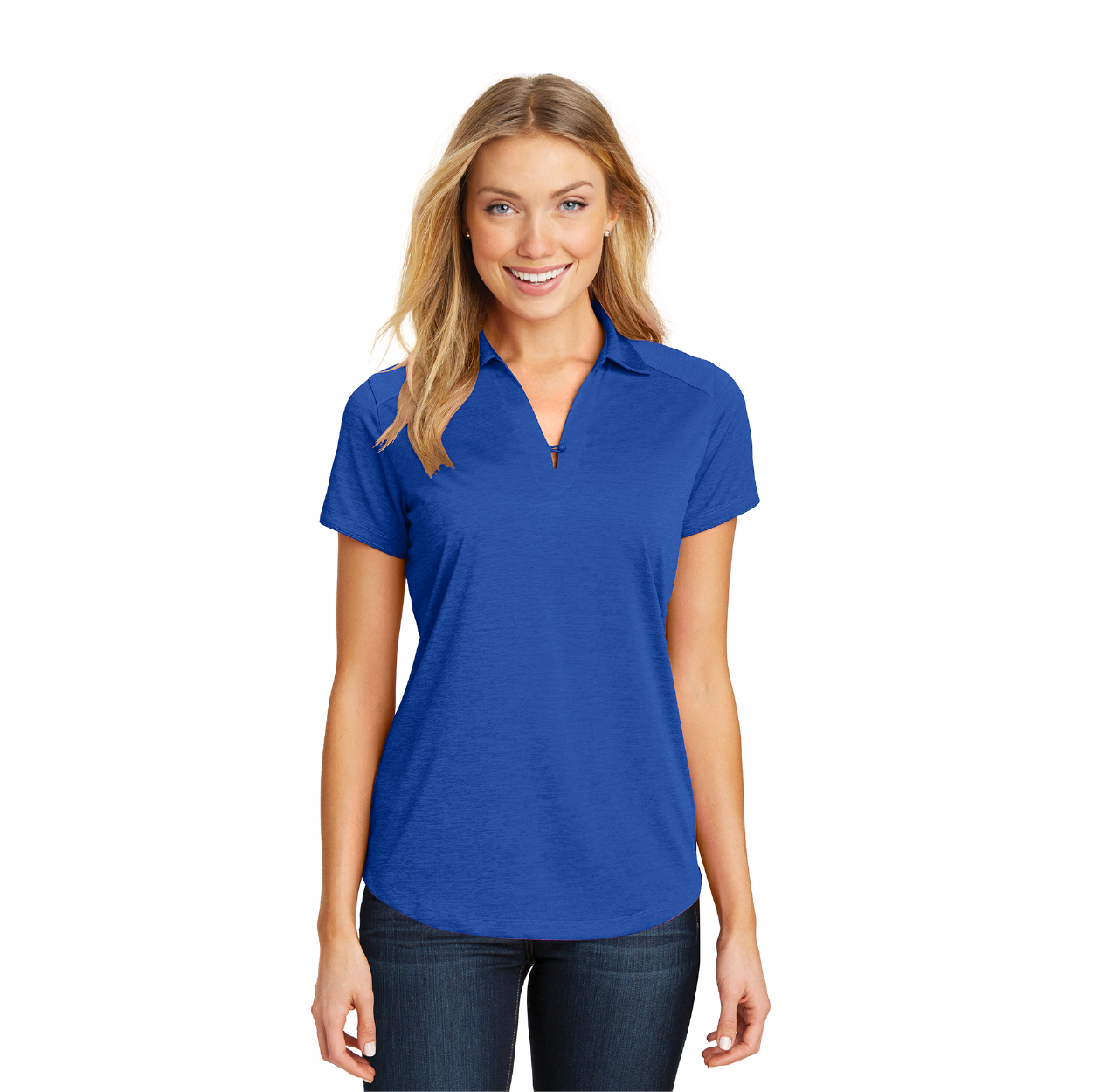 Port Authority Women's Digi Heather Performance Embroidered Polo - True Royal Blue