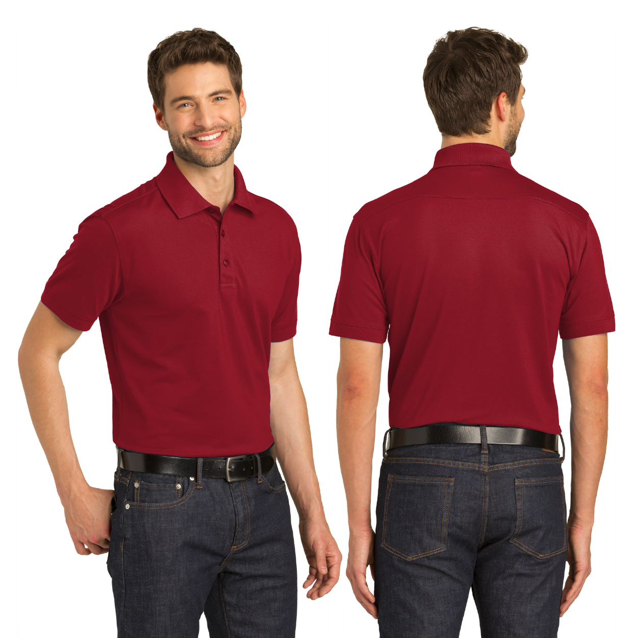 Port Authority Stretch Pique Embroidered Polo - Dress Blue Navy