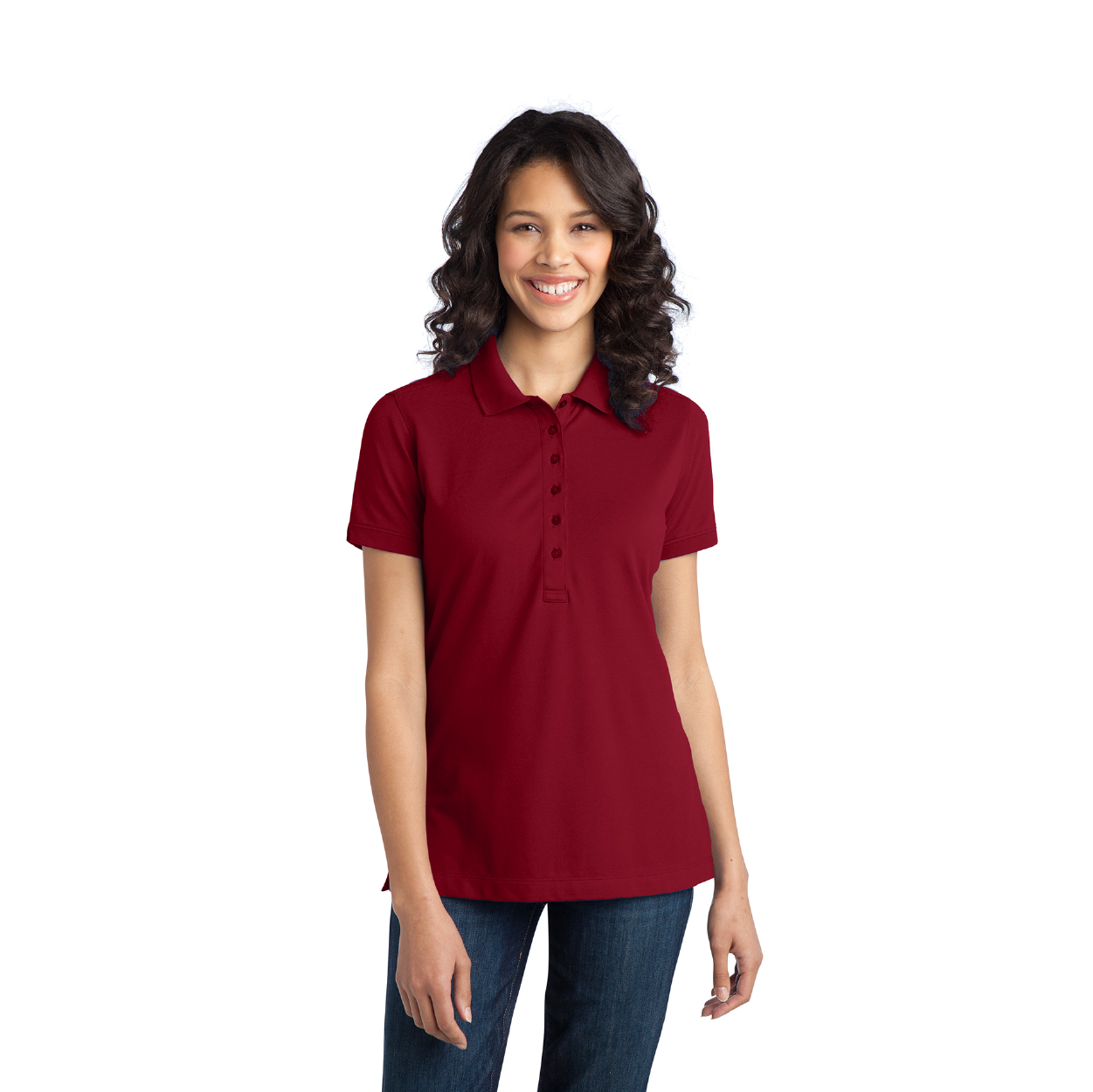 Port Authority Women's Stretch Pique Embroidered Polo - Grey Smoke