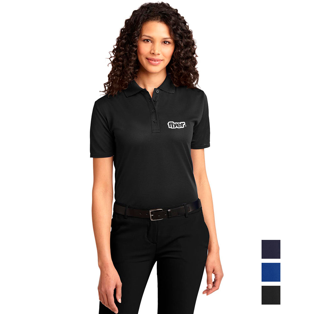 Port Authority Women's Dry Zone Ottoman Embroidered Polo - Black
