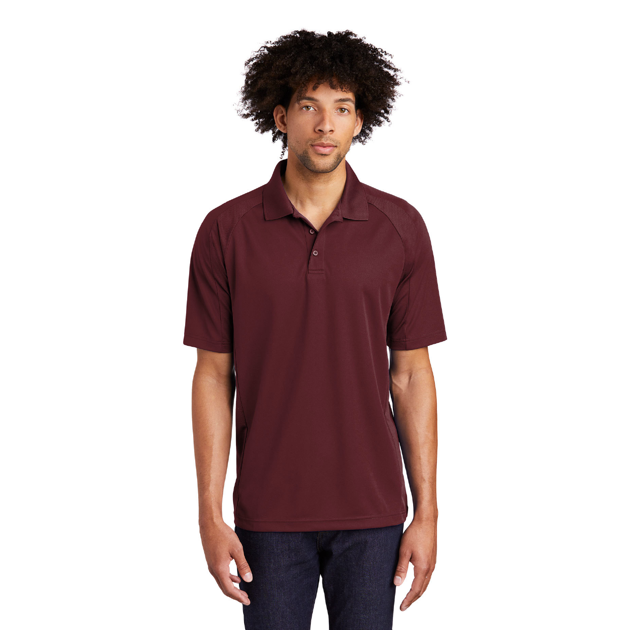 Sport-Tek Dri-Mesh Pro Embroidered Polo - Maroon Red