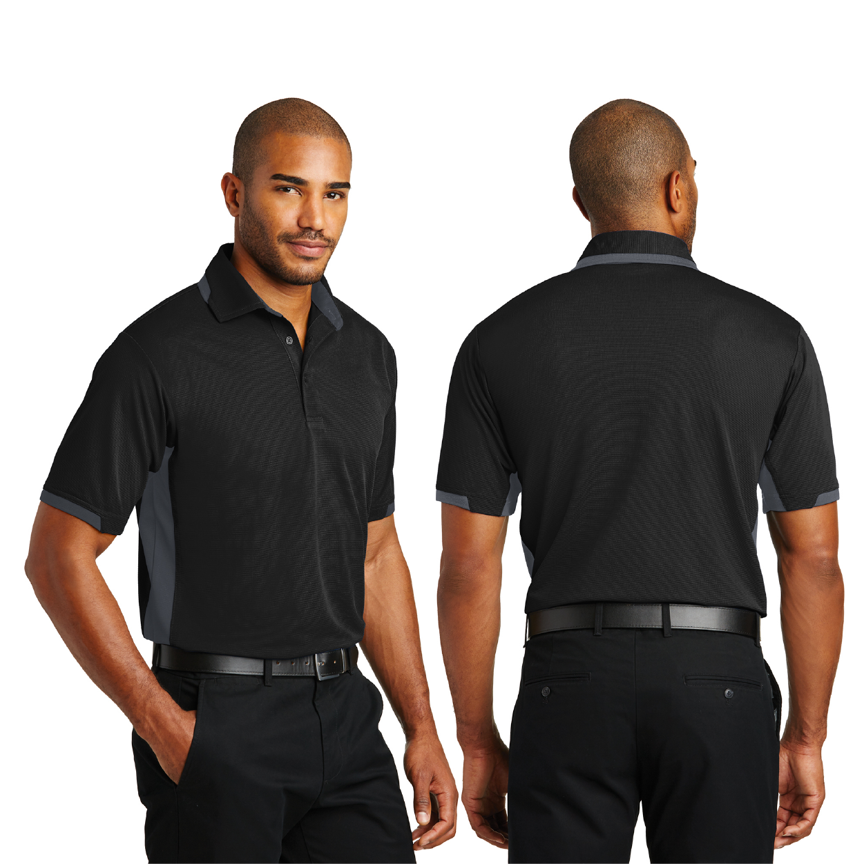 Port Authority Dry Zone Colorblock Ottoman Embroidered Polo - Engine Red/Black