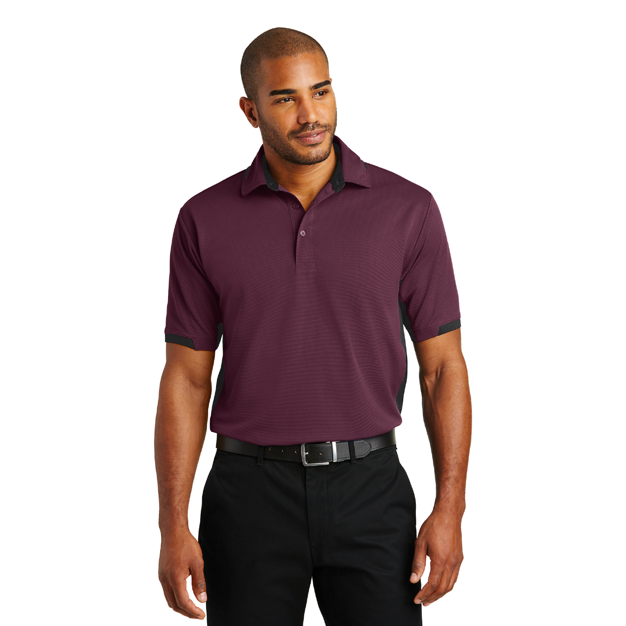 Port Authority Dry Zone Colorblock Ottoman Embroidered Polo - Royal/Black