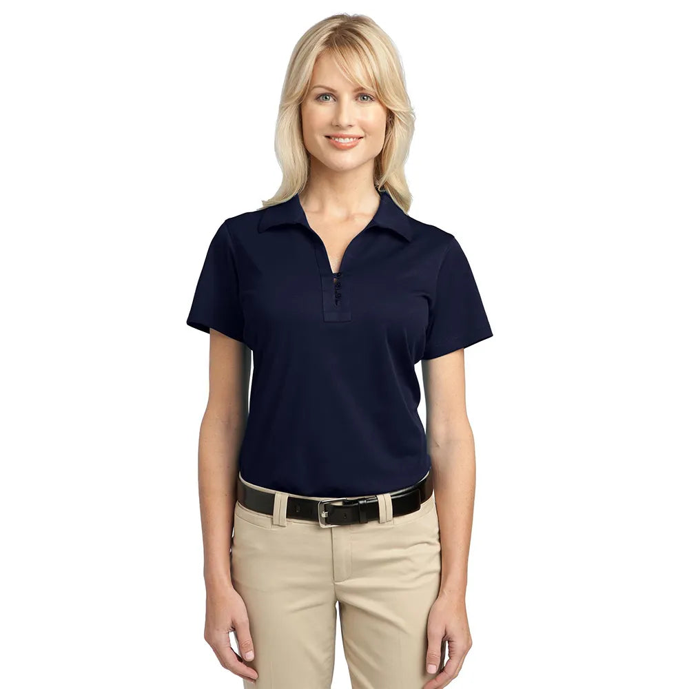 Port Authority Women's Tech Pique Embroidered Polo - Dark Navy Blue