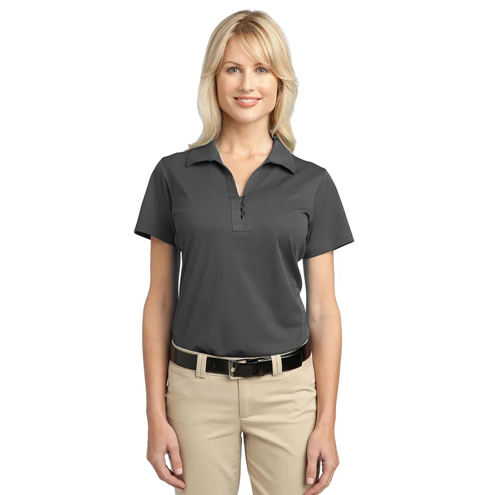 Port Authority Women's Tech Pique Embroidered Polo - Grey Smoke
