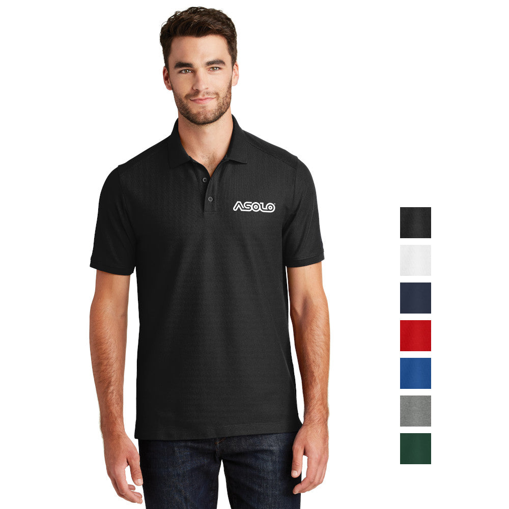 New Era Venue Home Plate Embroidered Polo - Black