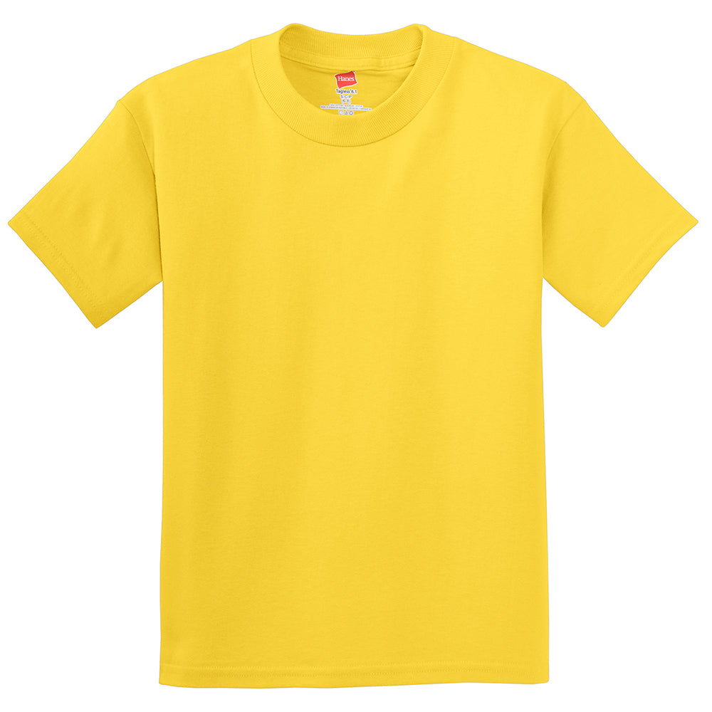 Hanes Youth Authentic 100% Cotton T-Shirt Decorated - Yellow (PMS 106C)