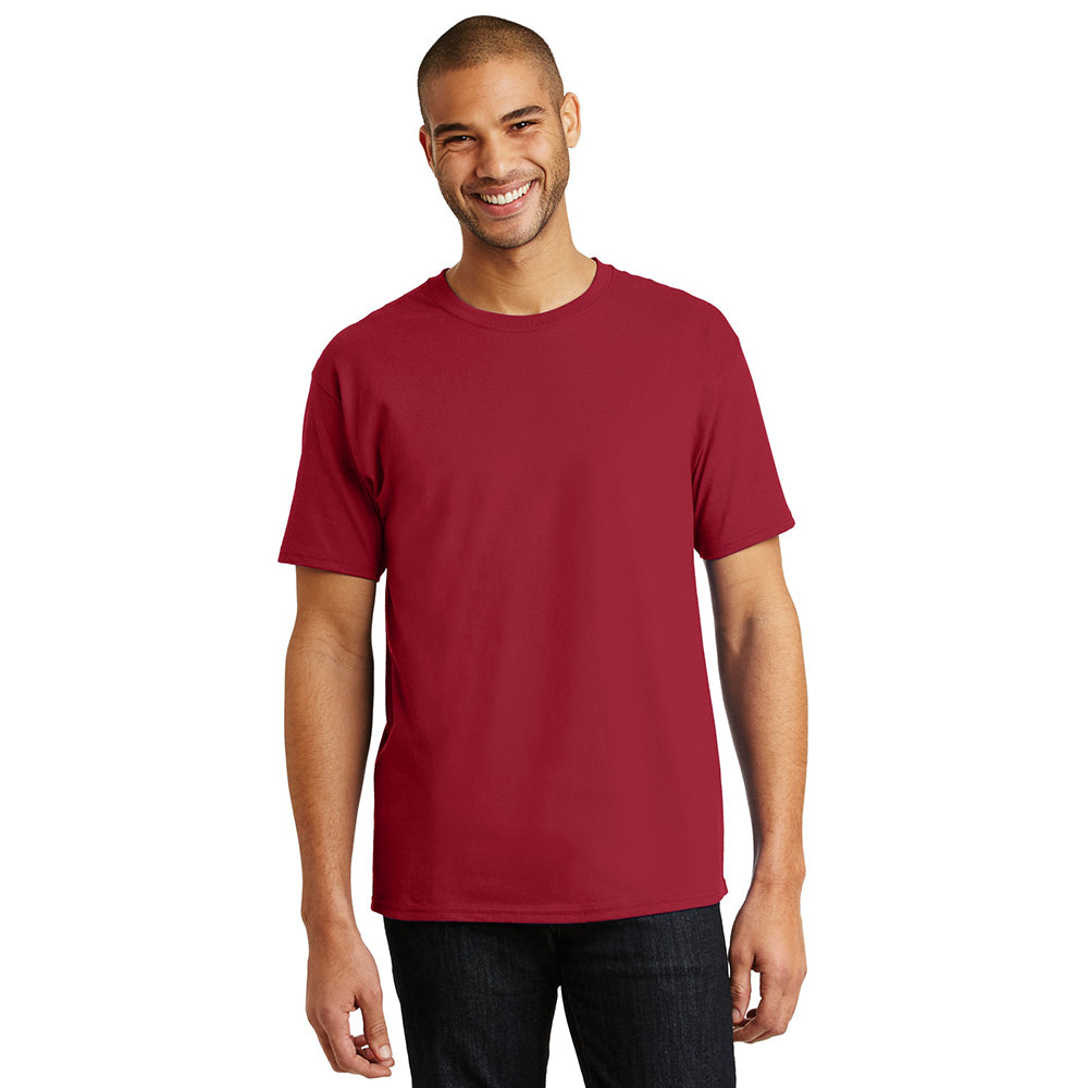 Hanes - Authentic 100% Cotton T-Shirt Decorated - Deep Red (PMS 207C)