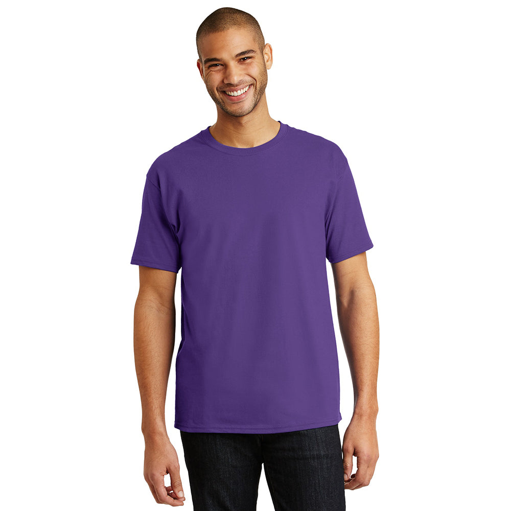 Hanes - Authentic 100% Cotton T-Shirt Decorated - Purple (PMS 2685C)
