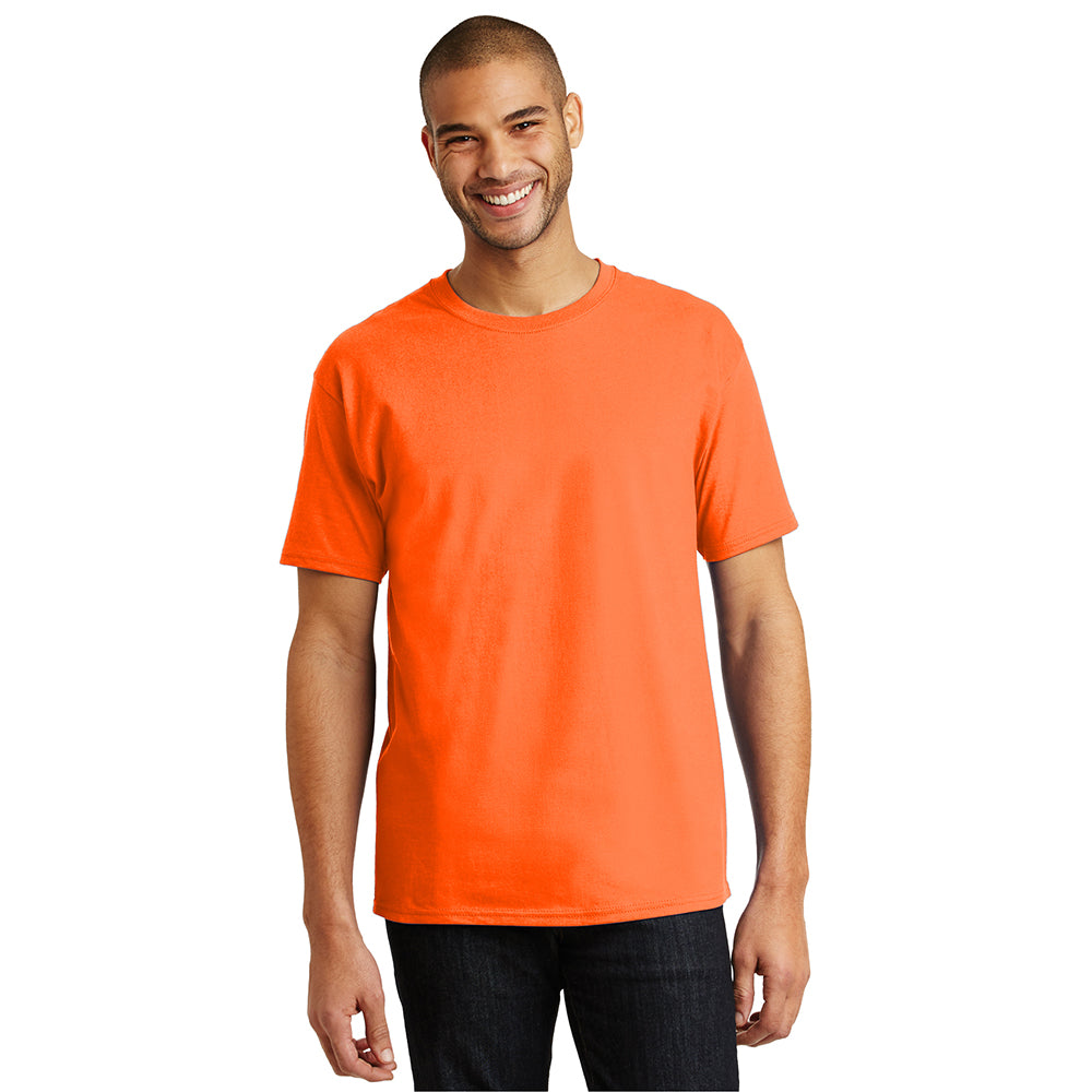 Hanes - Authentic 100% Cotton T-Shirt Decorated - Safety Orange (PMS 804C)