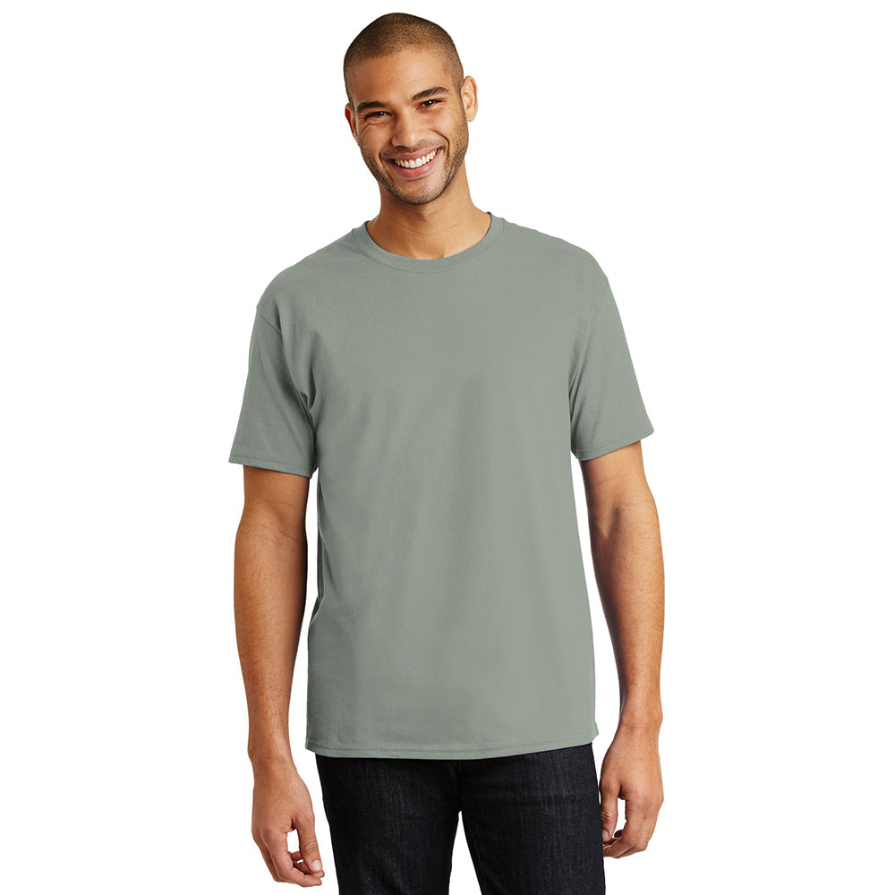 Hanes - Authentic 100% Cotton T-Shirt Decorated - Stonewashed Green-Grey (PMS 5635C)